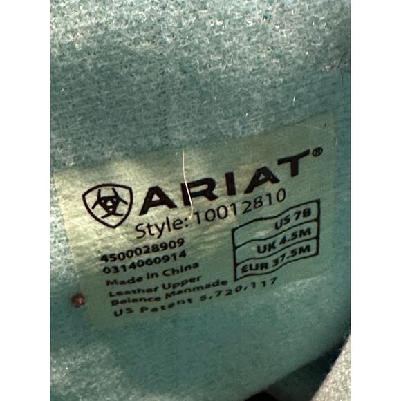 Ariat Womens Brown Orange Leather Cowboy Western Boots Style Size 7B - Picture 7 of 7